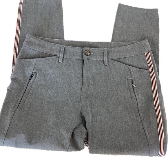 Slim Cut Grey Trousers with Side Stripe Trim - Picture 2 of 5